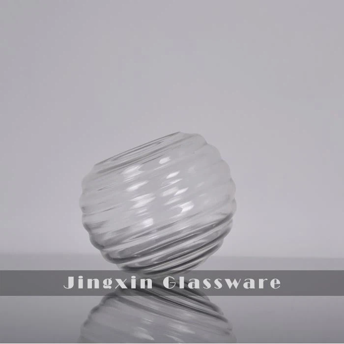 Clear Spiral Mouth Blown Glass Lamp Shade