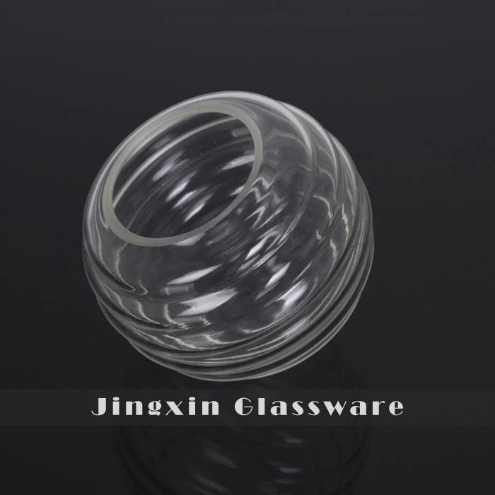 Clear Spiral Mouth Blown Glass Lamp Shade