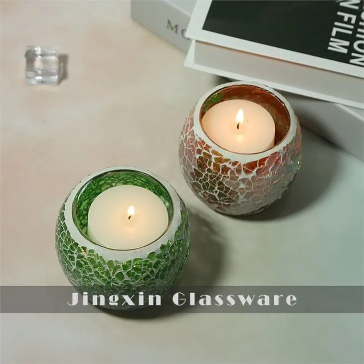 glass drum candle holders